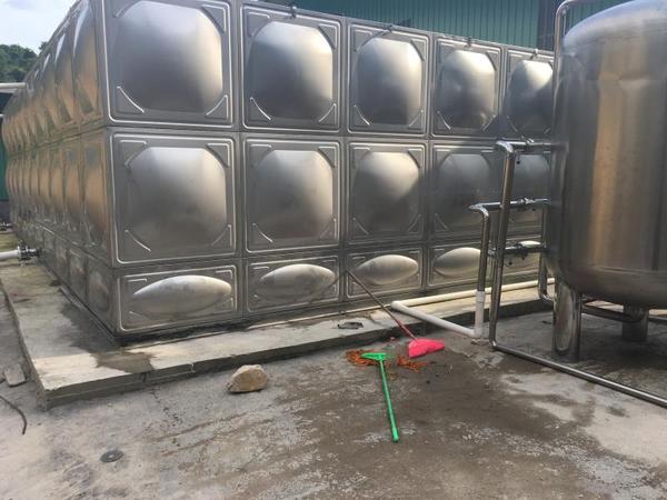 100噸不銹鋼水箱，深圳工地安裝完成|宏量水箱